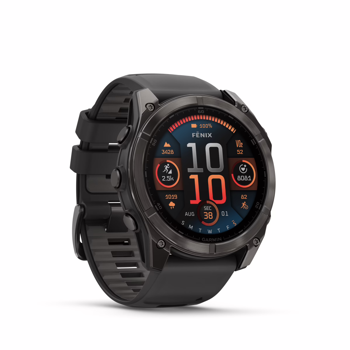Garmin Fenix 8 Sapphire DLC Titan GPS Multisport-Uhr, 51 mm, AMOLED